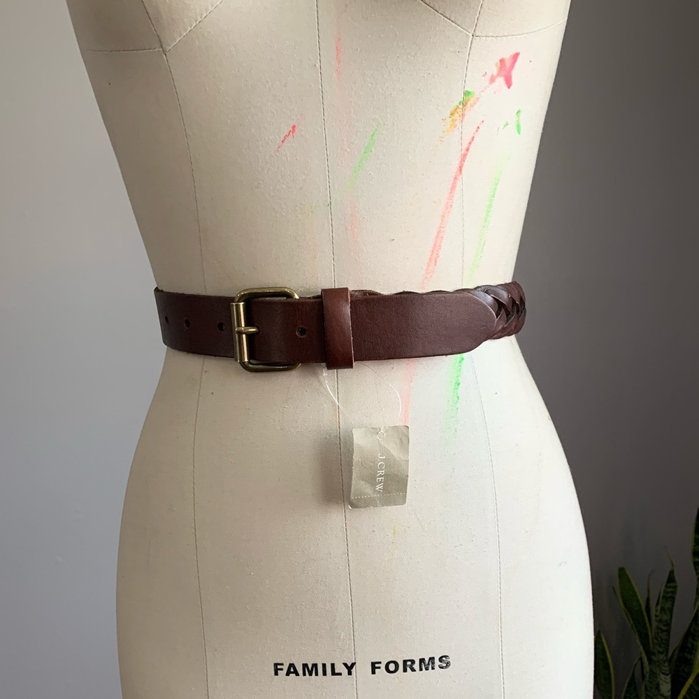 J. CREW Leather Braided Belt